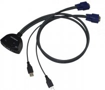 2端口線(xiàn)機一體型【MS-201U】USB KVM切換器
